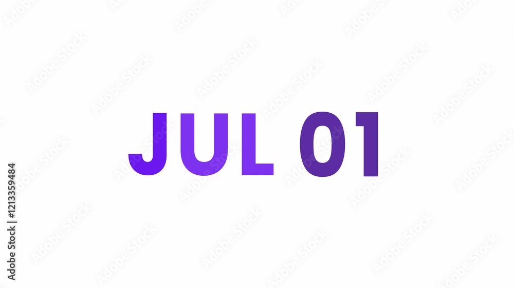 1st July calendar icon animation. Alpha matte with transparent background 4K resolution. 1st July calendar icon animation. Alpha matte with transparent background 4K resolution.
