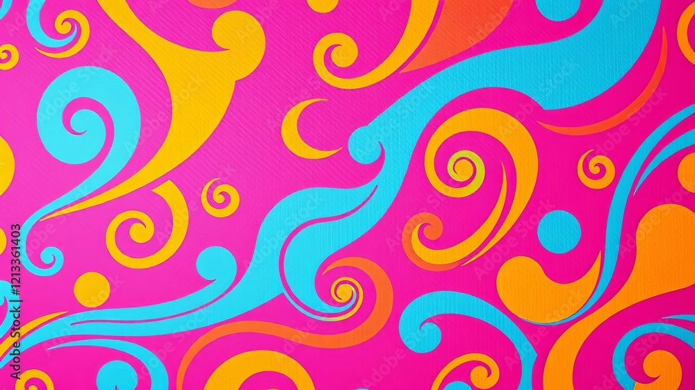 Abstract background with vibrant colors and a prominent pink circle, pattern, swirls, vivid Abstract background with vibrant colors and a prominent pink circle, pattern, swirls, vivid