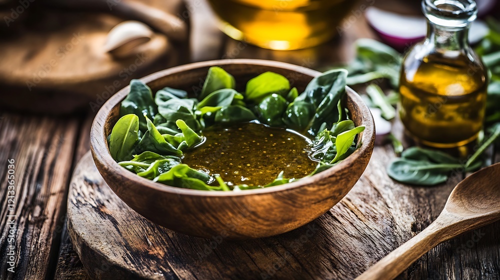 Fresh Spinach Salad with Homemade Olive Oil Dressing Fresh Spinach Salad with Homemade Olive Oil Dressing