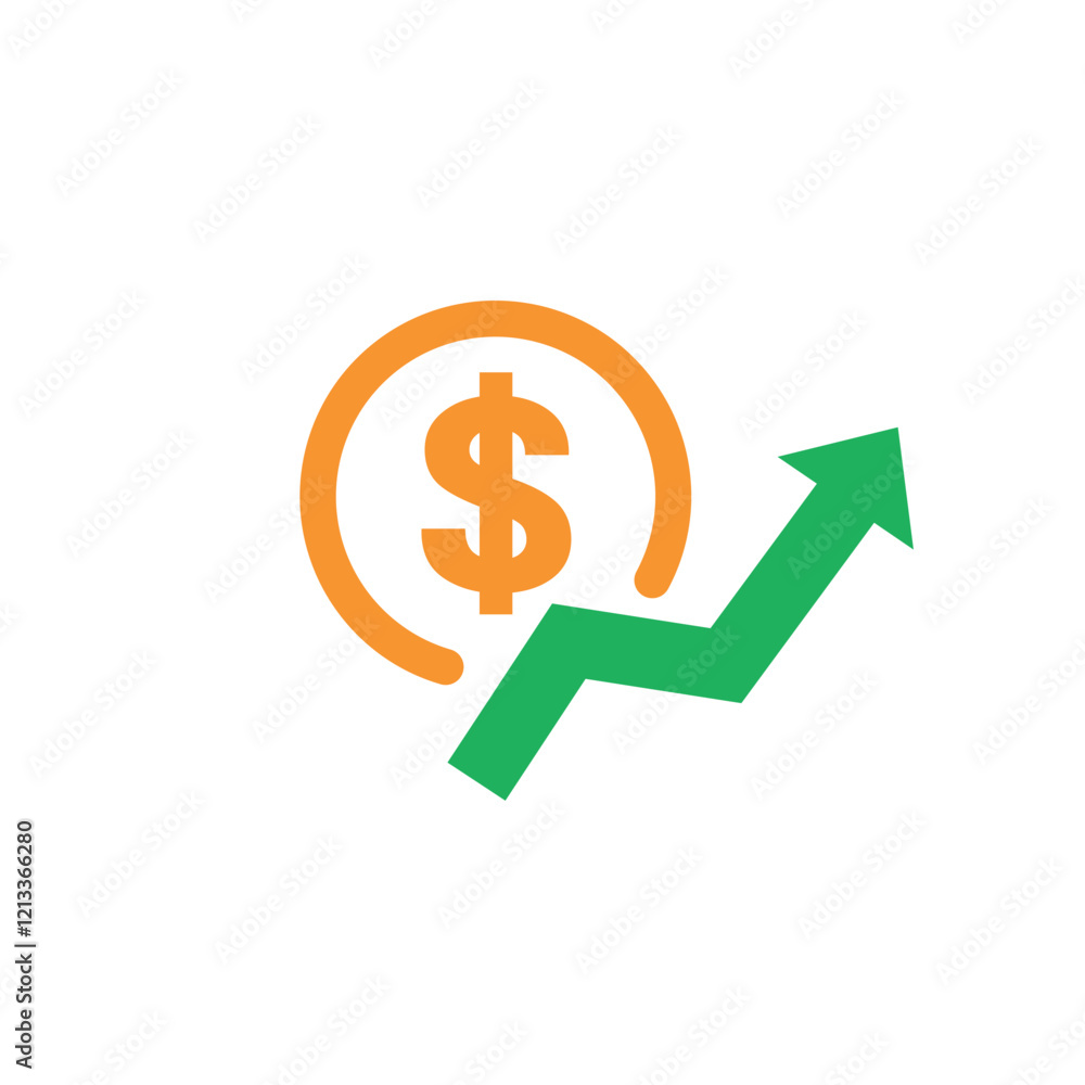 vector colour design illustration of the dollar exchange rate rising. vector colour design illustration of the dollar exchange rate rising.