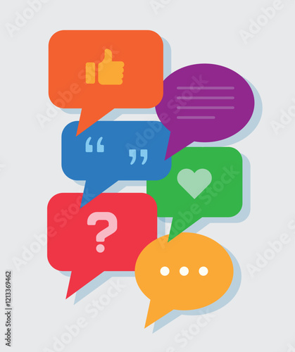 Speech Bubbles Talking Chatting Discussing Concept stock illustration