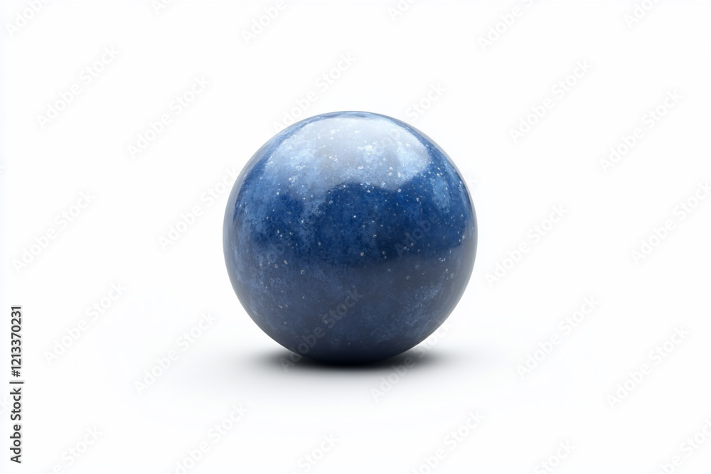 Blue sphere with speckled surface on white background. Blue sphere with speckled surface on white background.