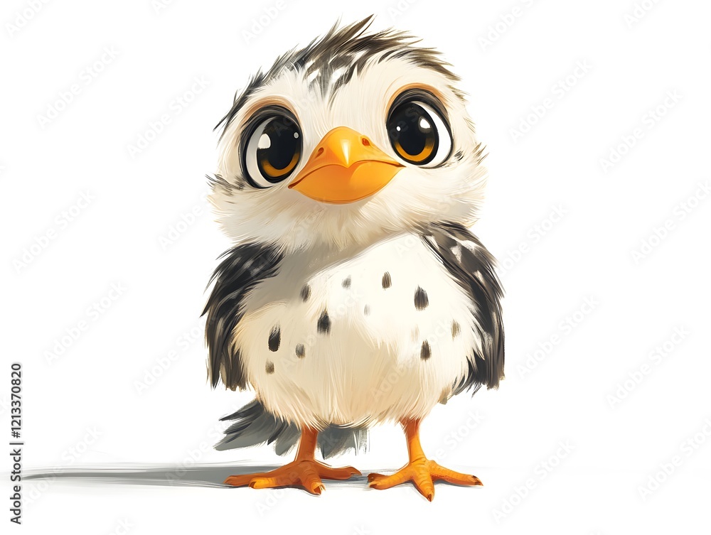 Adorable Baby Bird: A Charming Digital Painting
