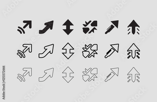 Arrow Line Designs for Speed and Direction Concepts Arrow Graphics for Motion and Navigation Design