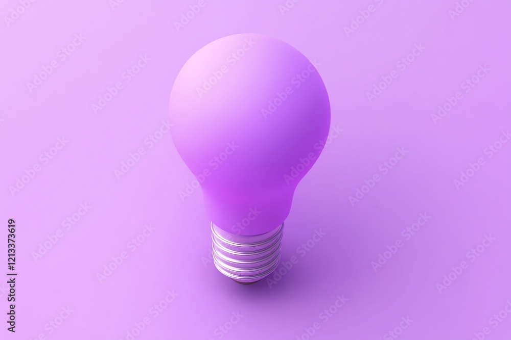 Purple lightbulb on purple background. Purple lightbulb on purple background.