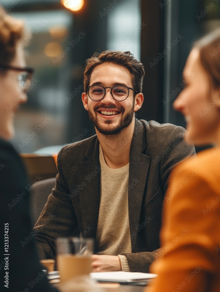 Obraz premium Casual Social Gathering at a Cafe