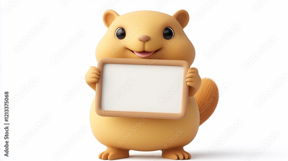 Cute cartoon squirrel holding blank sign. (1) Cute cartoon squirrel holding blank sign. (1)