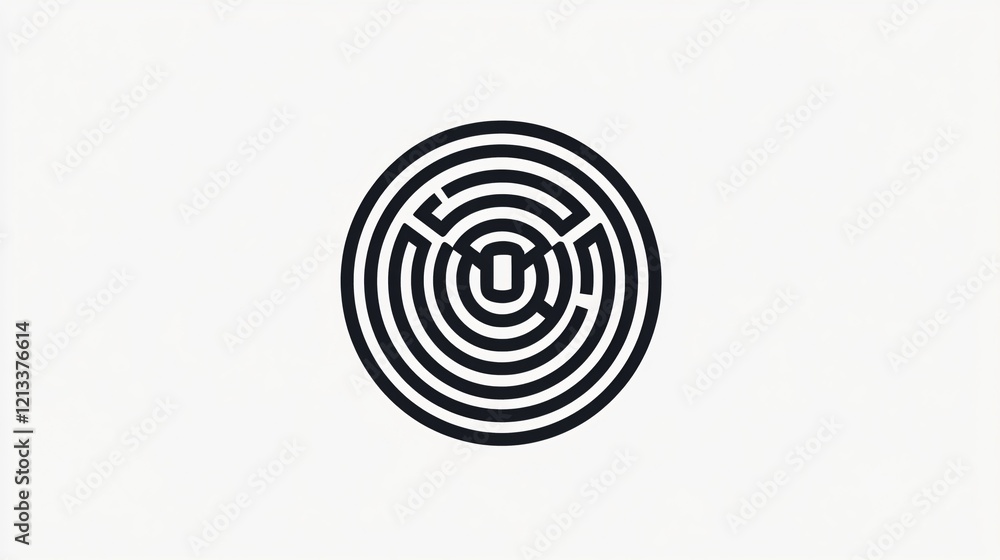 Wide Angle Centered Composition Black Outline Vector Icon for Professional Use