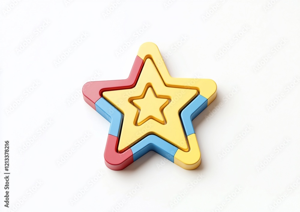 Colorful layered star shape on white background. Colorful layered star shape on white background.