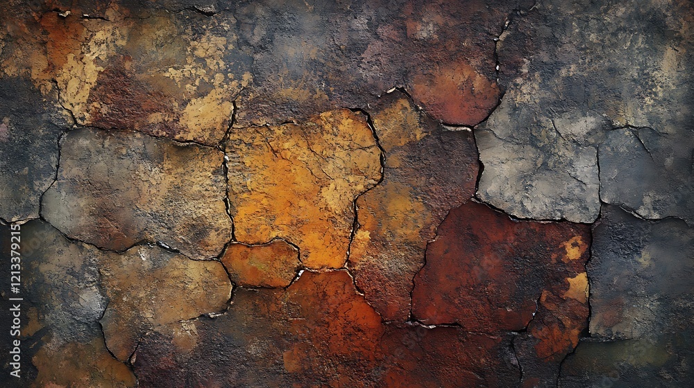 Fototapeta premium Stone wall with unique color patterns and rough textures for architectural projects