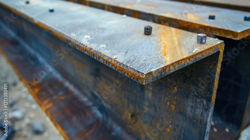 Steel Beam: A crucial long, heavy steel beam used in construction, capable of withstanding immense loads and providing vital support for skyscraper frameworks.