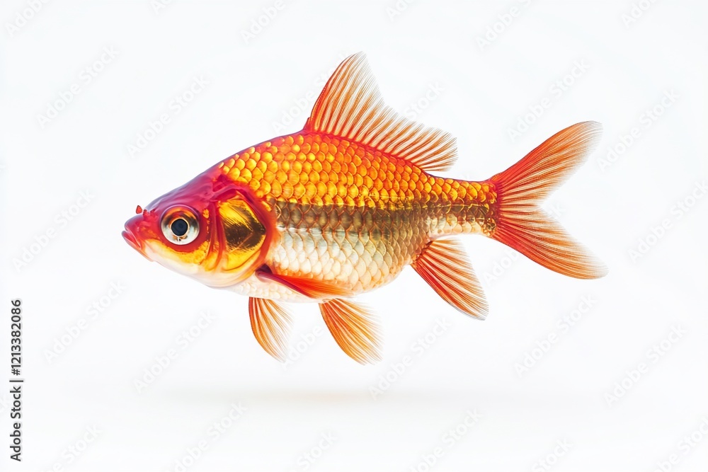 Red goldfish isolated on white background. Red goldfish isolated on white background.