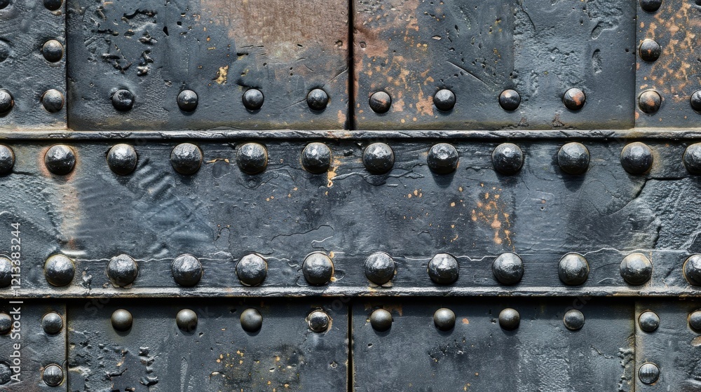 Fototapeta premium Steel Vault Door: A durable, reinforced steel entry door used in high-security locations, such as banks and military installations, to safeguard valuable items and assets. 