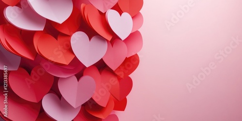 Vibrant Heart Bouquet on Pink Background