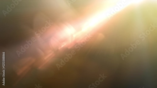 手ブレ感のあるオレンジ色で放射状のレンズフレア