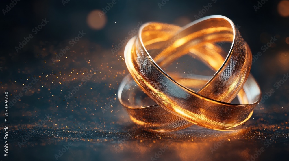 Mesmerizing Glowing Glass Rings in Abstract Motion Mesmerizing Glowing Glass Rings in Abstract Motion