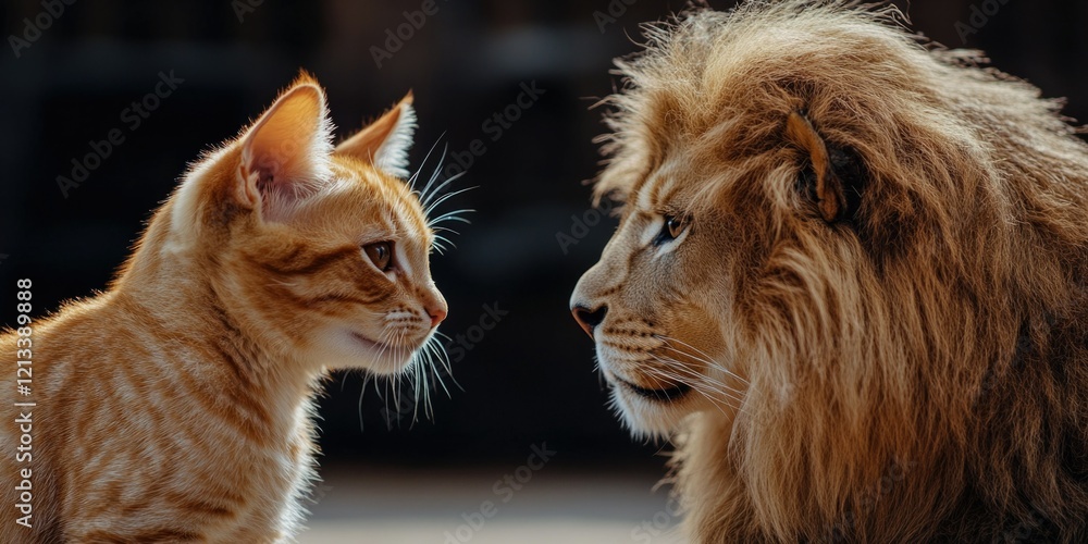 Fototapeta premium Lion's Eyes: A Tale of Predator and Prey