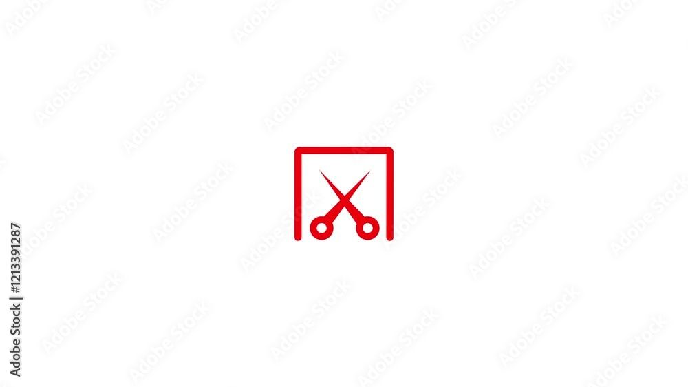 red picture of scissors on a black background. hair care in a barbershop.screen shot icon animation.screen shot sing red picture of scissors on a black background. hair care in a barbershop.screen shot icon animation.screen shot sing