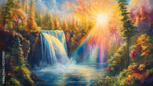 glitter rainbow waterfall