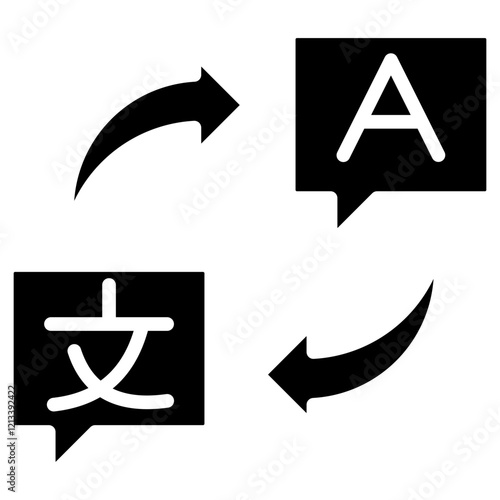 Translation Services glyph icon