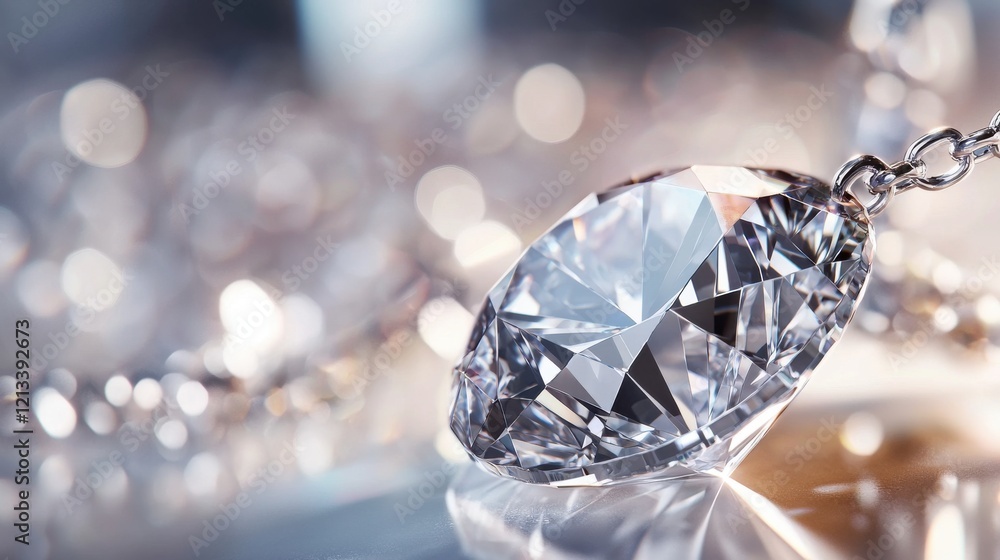 Exquisitely Faceted Diamond Pendant Capturing the Light and Brilliance of a Precious Gemstone Exquisitely Faceted Diamond Pendant Capturing the Light and Brilliance of a Precious Gemstone