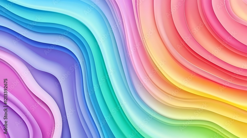 Obraz premium Abstract Rainbow Curving Layers Design
