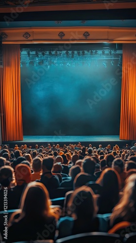 Theater Audience Watching a Performance on Stage photo