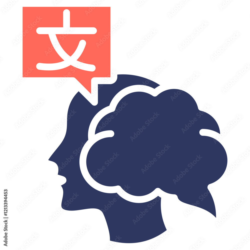 Language Skills glyph color icon Language Skills glyph color icon