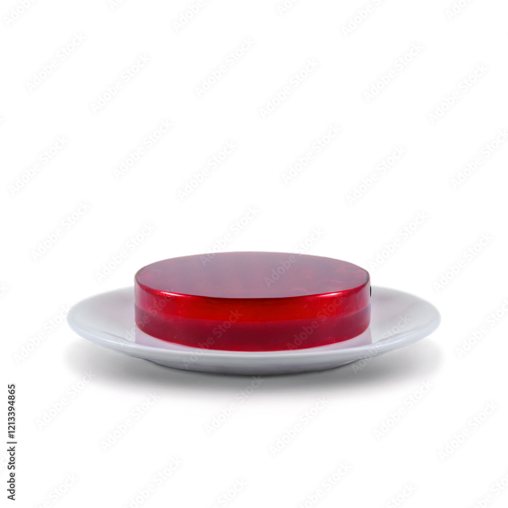 Red gelatin dessert isolated on transparent background Red gelatin dessert isolated on transparent background