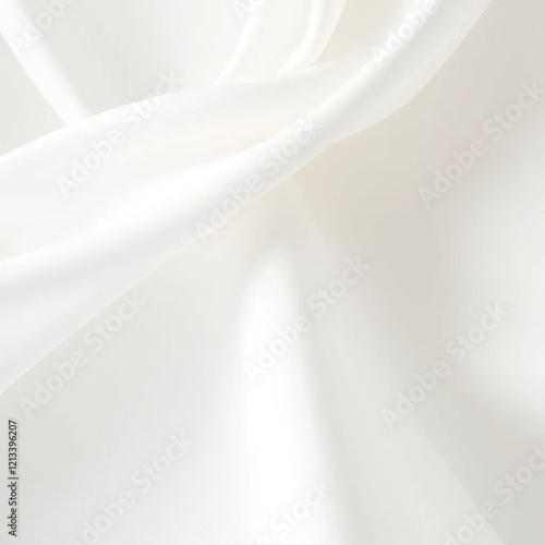 minimalist composition of flowing white fabric