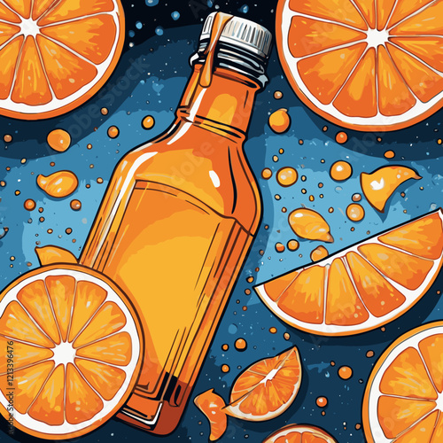 orange flavored syrup vector for graphic design needs