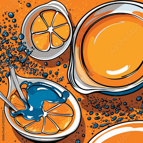 orange flavored syrup vector for graphic design needs