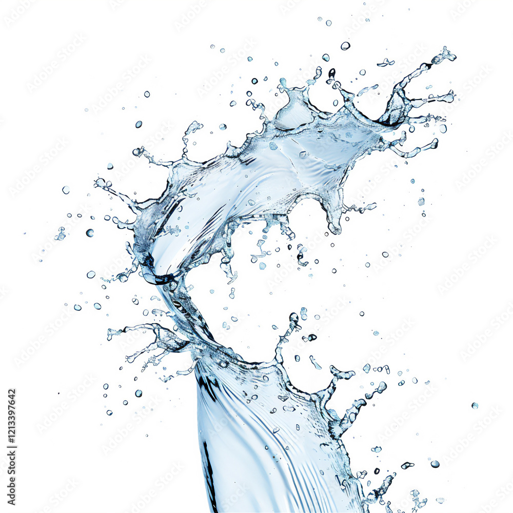 Obraz premium Fresh water splashes isolated on white background, version 3