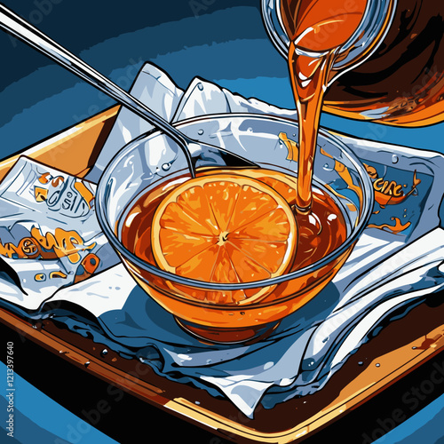 orange flavored syrup vector for graphic design needs