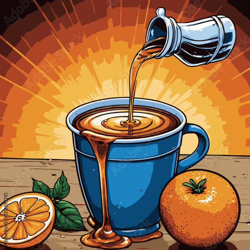 orange flavored syrup vector for graphic design needs