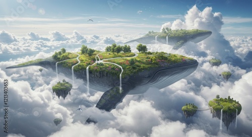 Whaleback Islands: A Serene Dreamscape in Whimsical Art