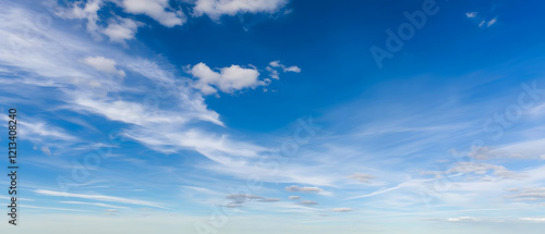 Fototapeta Naklejka Na Ścianę i Meble -  Clouds Wandering in the Blue Sky,  Blue - screened Cloud Painting 