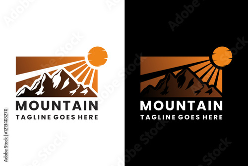 Mountain Landscape with Sunshine Logo Design