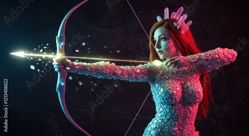 Crystalline Archer: A Surreal Fantasy Portrait