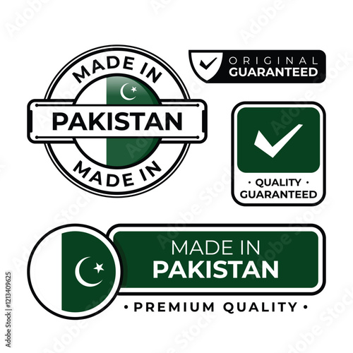 Badge bundle made in Pakistan label icon emblem isolated on white background