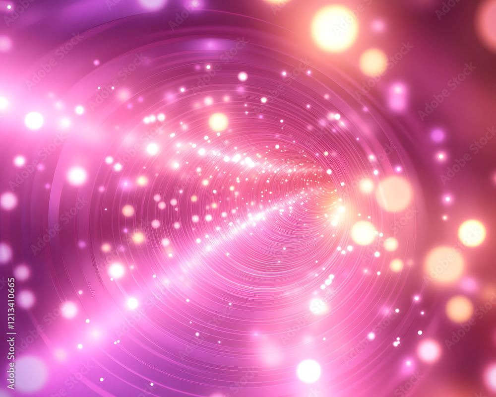 Abstract Pink Swirling Tunnel with Bokeh Lights Abstract Pink Swirling Tunnel with Bokeh Lights