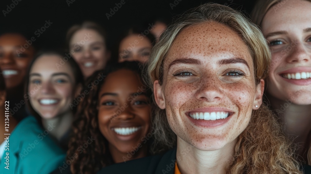 Fototapeta premium Diverse Businesswomen Smiling Teamwork Collaboration Success