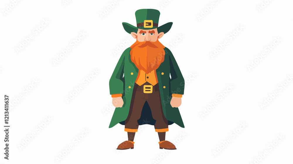 Wide Angle Leprechaun Male Avatar Centered Composition for St. Patrick's Day Celebrations Wide Angle Leprechaun Male Avatar Centered Composition for St. Patrick's Day Celebrations