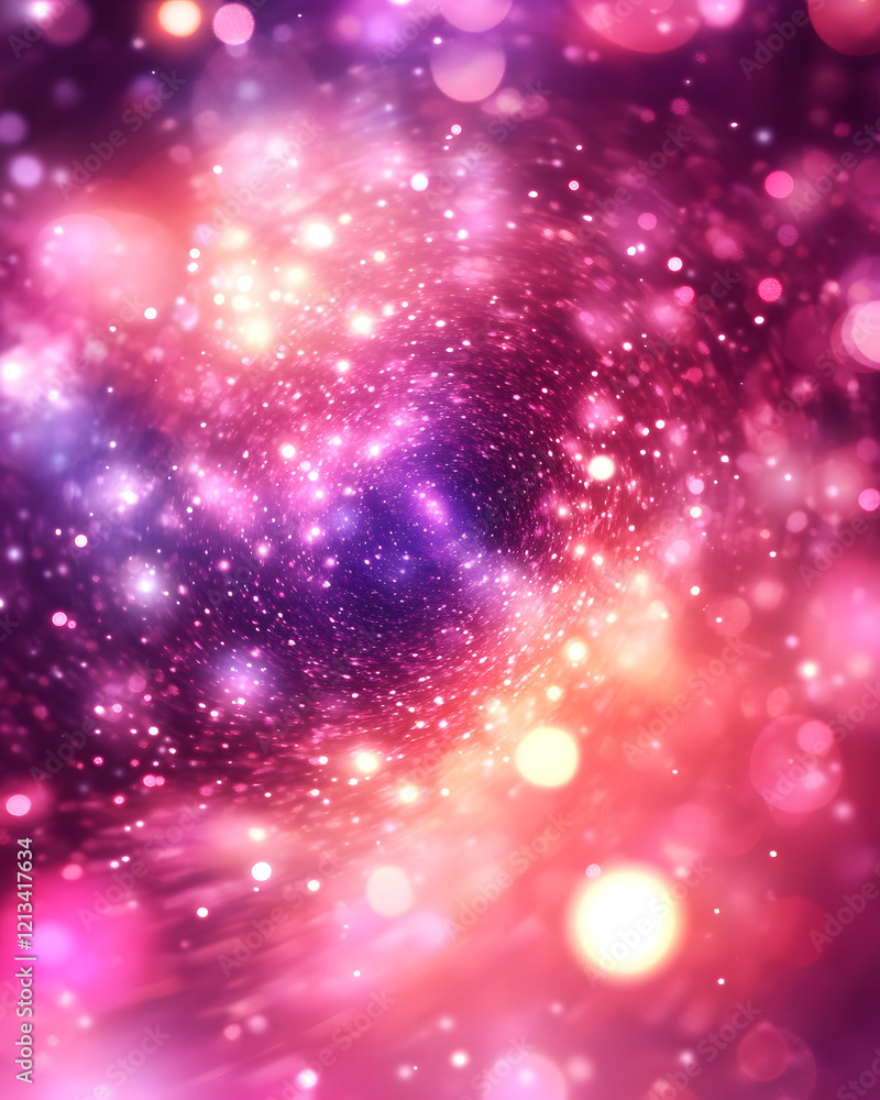 Abstract Swirling Light Vortex with Bokeh Effects Abstract Swirling Light Vortex with Bokeh Effects