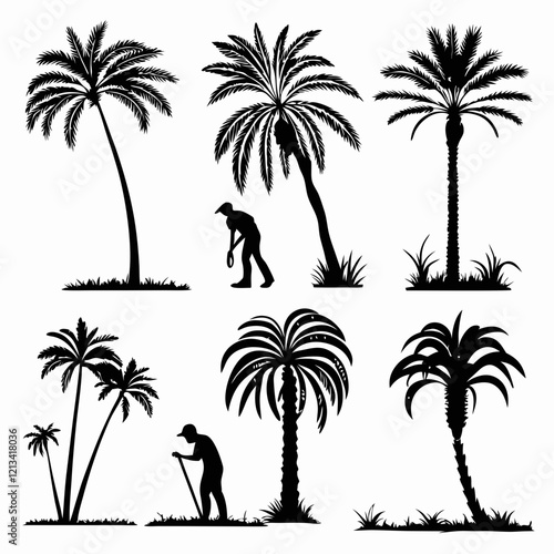 silhouettes of palms