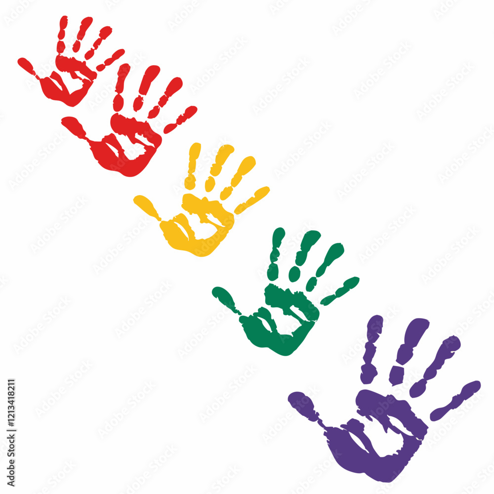 Fototapeta premium colorful hand prints