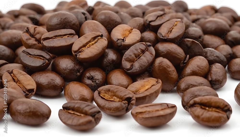 Fototapeta premium Coffee Beans and Liquid Splash Isolated on White Background. 9