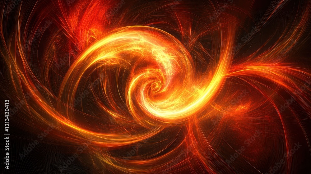 Fiery Abstract Swirling Energy Vortex Illustration Fiery Abstract Swirling Energy Vortex Illustration