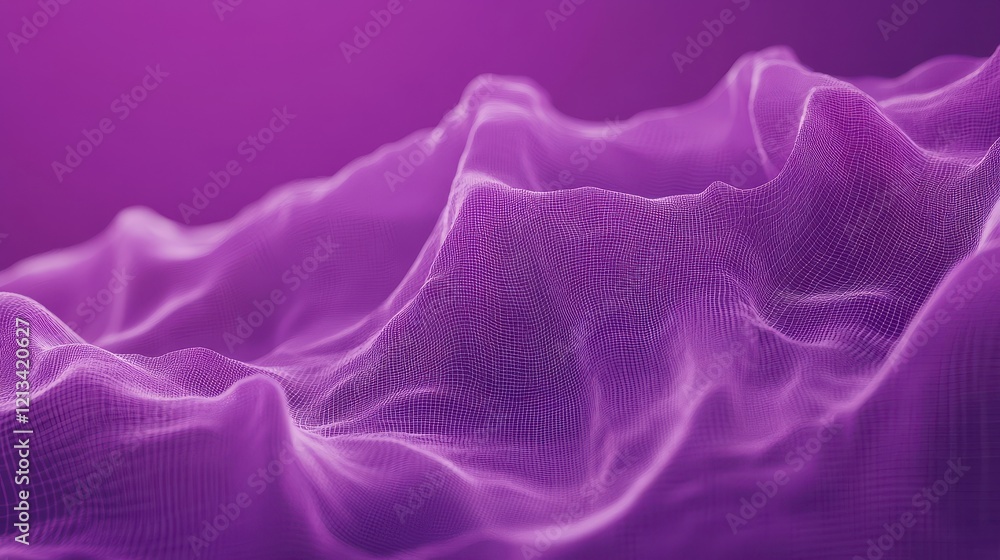 Fototapeta premium Abstract Purple Digital Waveform Landscape