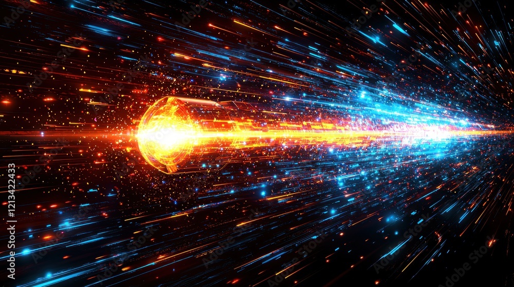 Fototapeta premium Hyperdrive: A Journey Through Light and Energy